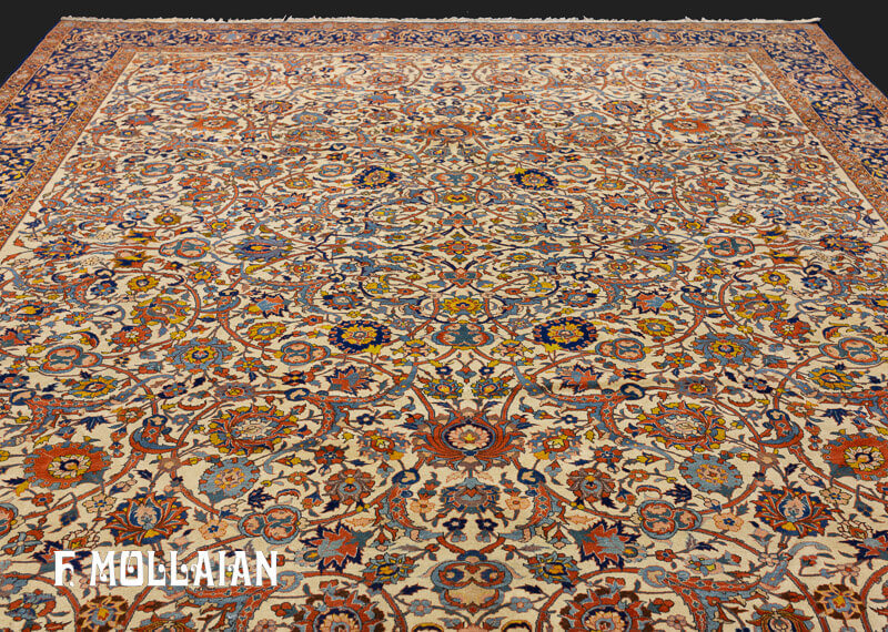 Tappeto Persiano Vintage Isfahan Trama e Ordito Di Seta n°:85039872